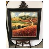 Framed Landscape Oil Painting with Ornate Frame, 4