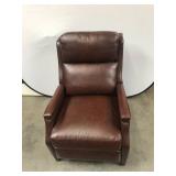 Brown Leather Recliner With Nailhead Trim