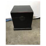 Mahogany Storage Box With Hinged Lid, 17x17x7