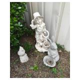 Set of Outdoor Cement Garden Statues