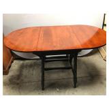 Cherry Drop-Leaf Table with Turned Legs