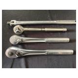 3 Craftsman 1/2" Ratchets and 1 Breaker Bar