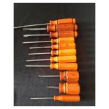 11 pcs Orange Craftsman Screwdriver Set