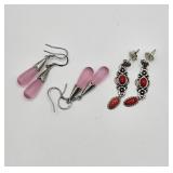 3 Pairs Sterling Drop Earrings