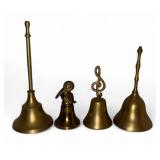 Set of Four Brass Hand Bells