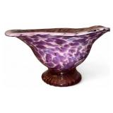 Purple Hand-Blown Art Glass Bowl