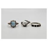 3 Sterling Rings Sz 10&11