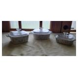 3Piece Matching Corning Casserole Dishes