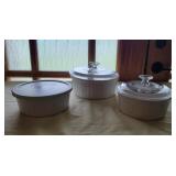 Round French White Corningware