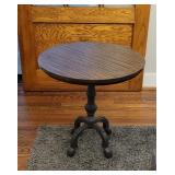 Side Table with Cast Iron Base