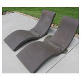 Foldable Plastic Brown Woven Design Lounge Chairs