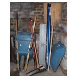 Collection of Concrete Tools w/ Wheel Barrel