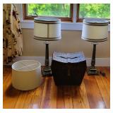 Pair of Matching Lamps & Storage Box