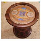 Brazilian Monkey Wood Table with Glass Top