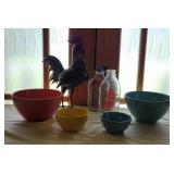 Rooster & Mixing Bowls