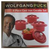 Wolf Gang Puck 8pc. Cast Iron Cocotte Set (Red)