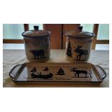 Tray & Canisters by Home Studio "Woodland"