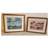 2 Framed & Under Glass Signed Prints