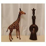 Giraffe & Decorative Metal Item