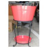 Ice Bucket & Tray on Stand w/ Food Covers