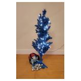 Prelit Blue Tree with Ornaments