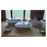 French White Corning Casserole Dishes