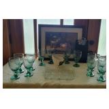 Hull Planter & Libbey Green Goblets