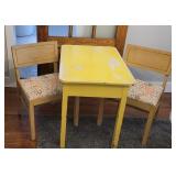 Enamel Top Table & 2 Chairs