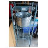Metal Storage Shelf w/ Tin Bucket