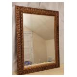 Copper Tone Framed Beveled Mirror
