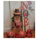 Faux Wood Log Snowman & more
