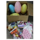 Vtg Plastic Bunny Eggs w/ Easter Decor