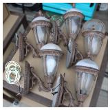 Set of 4 Vintage Style Outdoor Wall Light Scones