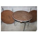 3pc. Round Foldable Wooden Tables