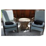 2pc. Metal Patio Chairs w/ Wicker Table