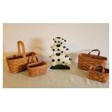 Longaberger Baskets & Cast Iron Pig Door Stop