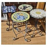4pc Mosaic Tile Plant Stands