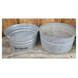 2pc Galvanized Steel Tubs