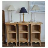 3pc Country Cubby Side Tables & 3 Lamps