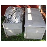 2 Suncast Storage Bins (full)