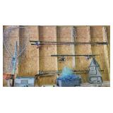 Large Fishing Lot: Fishing Poles, Nets, Lures etc
