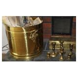 Brass Collection (Candle Sticks, Bucket, Box)