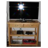 Wooden 2 Drawer Cart w/ 42" Samsung TV +
