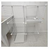 2pc White Wire Cube Shelves