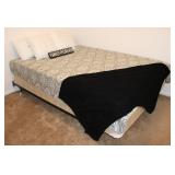 Queen Size Bed w/ Black Bedding