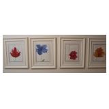 6pc. Watercolor Floral Prints Framed