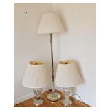 3pc French Crystal Style Lamps