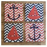 4pc Nautical Canvas Art