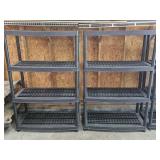 2pc 4-Tier Plastic Shelves (come apart)