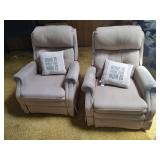 2 Matching Lane Swivel Rocking Recliners